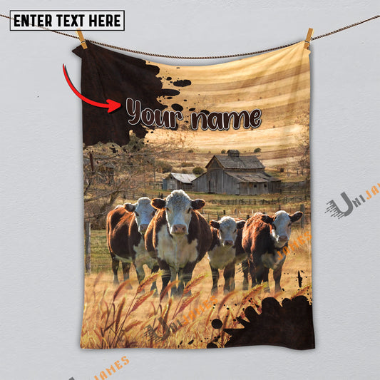 Uni Personalized Name Diligent Hereford Blanket
