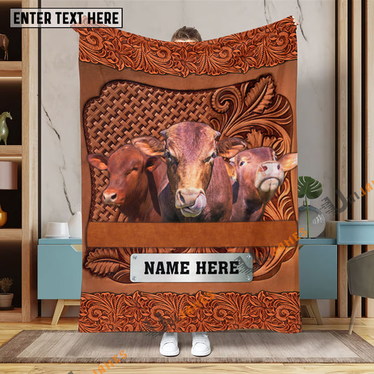 Uni Beefmaster Cattle Farming Life Personalized Name Blanket