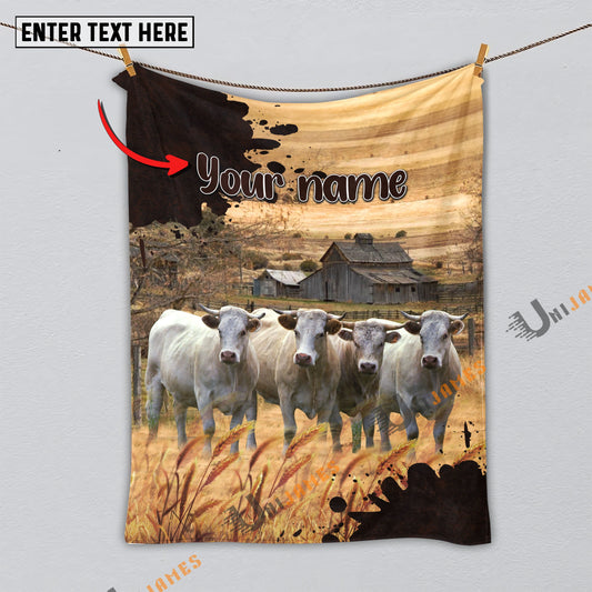 Uni Personalized Name Diligent Charolais Blanket