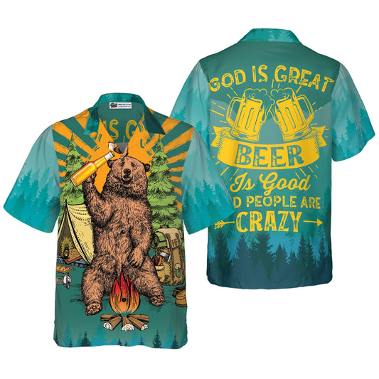 UniJames God Is Great Beer Is Good & People Are Crazy Hawaiian Shirt