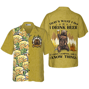 UniJames Camping Bear Drink Beer Hawaiian Shirt