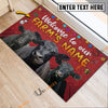 Uni Black Angus Christmas Custom Name Doormat