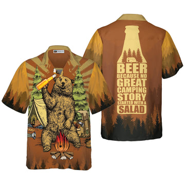 UniJames Beer Because No Great Campers Story With A Salad Hawaiian Shirt