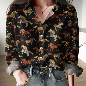 Unique Horse Pattern Casual Shirt For Horse Lovers