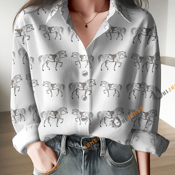 Unique Horse With Saddle and Bridle Casual Shirt