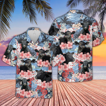 Uni Black Angus Flower Farming 3D Hawaiian Shirt