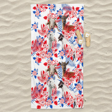 Goat Hawaiian Inspiration Beach Towel