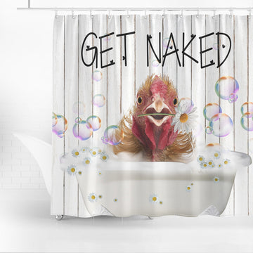 Uni Chicken Get Naked Daisy Shower Curtain