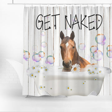 Uni Grade Horses Get Naked Daisy Shower Curtain