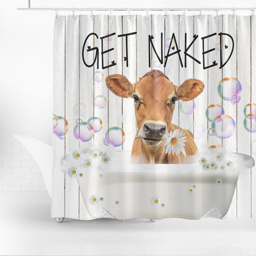 Uni Jersey Get Naked Daisy Shower Curtain