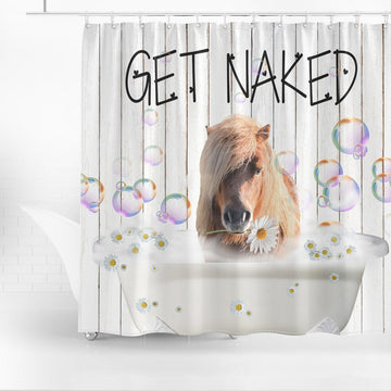 Uni Ponies Get Naked Daisy Shower Curtain