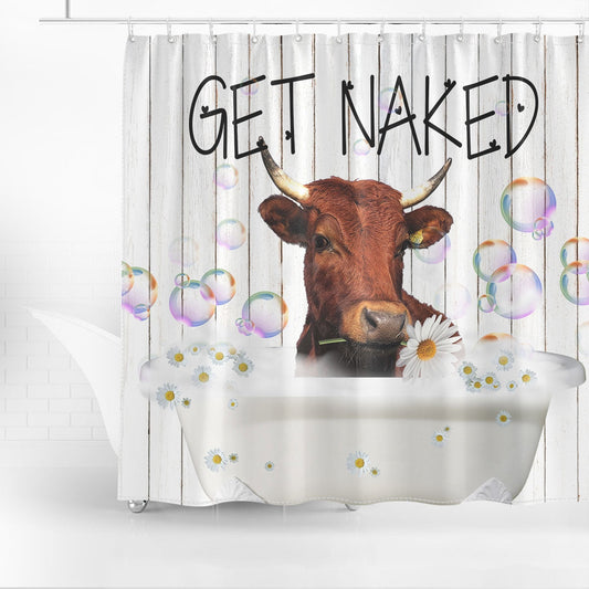 Uni Shorthorn Get Naked Daisy Shower Curtain