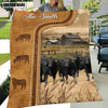 Uni Personalized Brangus Cattle In Field Farmhouse Blanket