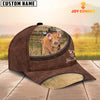 Uni Pig Brownie On The Farm Customized Name Leather Pattern Cap