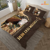 Uni Hereford Custom Text Leather Pattern Bedding Set