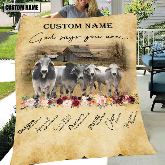 God Says You Are - Uni Personalized Name Brahman Blanket