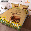 Uni Red Angus Stay Humble And Kind Bedding Set