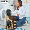 Uni Black Baldy Custom Name Leather Pattern Laundry Basket