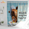 Uni Red Angus Dirty Boots, Messy Hair, Happy Heart  3D Shower Curtain