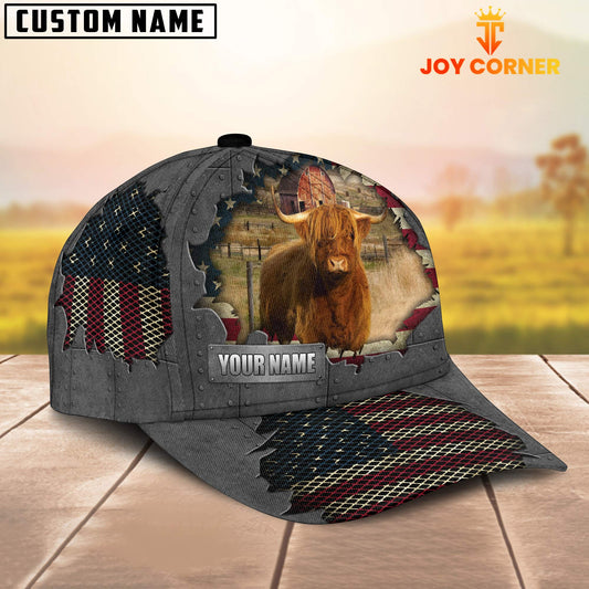 Uni Highland Customized Name US Flag Net Cap