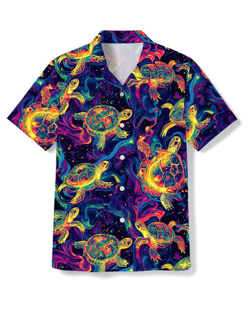 UNIJAMES COLORFUL TURTLE SEAMLESS HAWAIIAN SHIRT