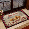 Uni Miniature Highland Faith Family Farming Custom Name Doormat