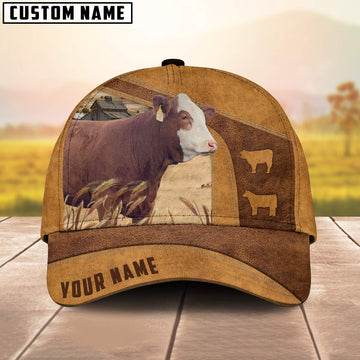 Uni Simmental On The Farm Custom Name Retro Cap