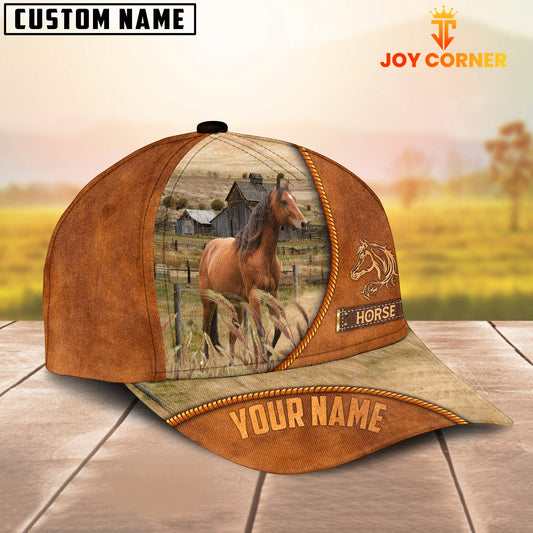 Uni Custom Name Horse Leather Pattern Cap TT8