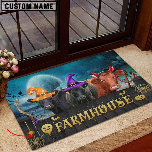 Uni Dexter Farmhouse Halloween Custom Name Doormat