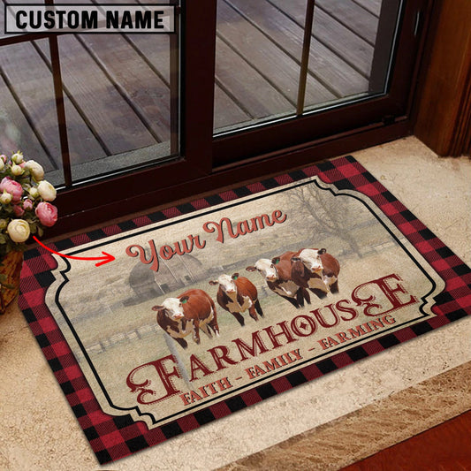 Uni Hereford Faith Family Farming Custom Name Doormat