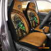 Uni Tractor Pattern Customized Name 3D Car Seat Cover Set (2PCS)