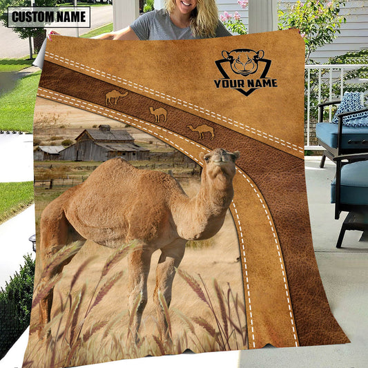 Uni Personalized Name Camels Brownie Background Blanket