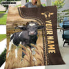 Uni Personalized Name Holstein Leather Pattern Blanket