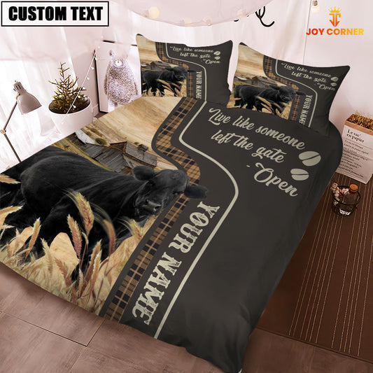 Uni Black Angus Like Someone Left The Gate Open Customized Name 3D Bedding Set