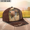 Uni Brown Swiss Customized Name Leather Pattern Cap