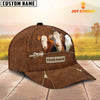 Uni Hereford Cattle Zipper Pattern Customized Name Cap