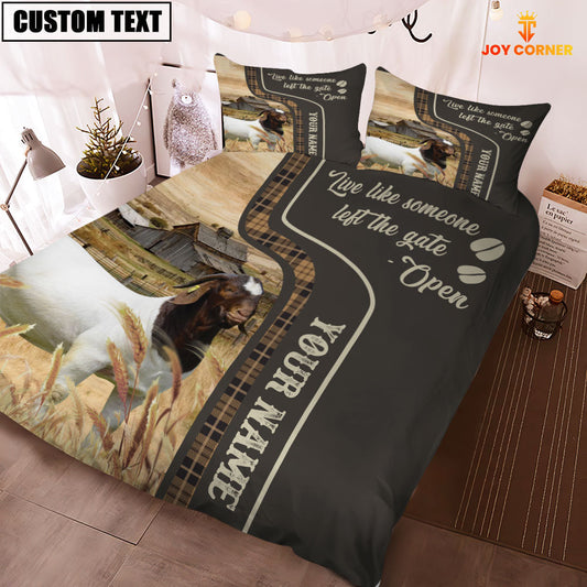 Uni Boer Goat Like Someone Left The Gate Open Customized Name 3D Bedding Set