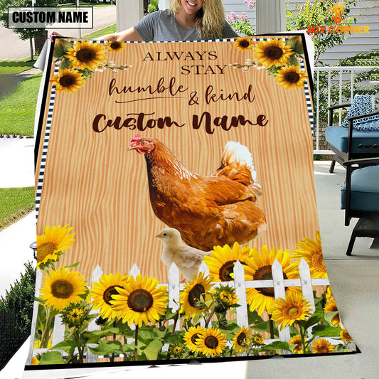 Uni Chicken Custom Name - Always Stay Humble and Kind Blanket