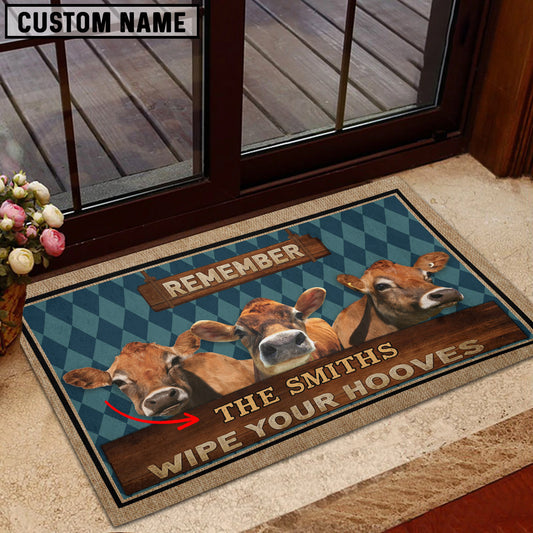 Uni Jersey Wipe Your Hooves Custom Name Doormat