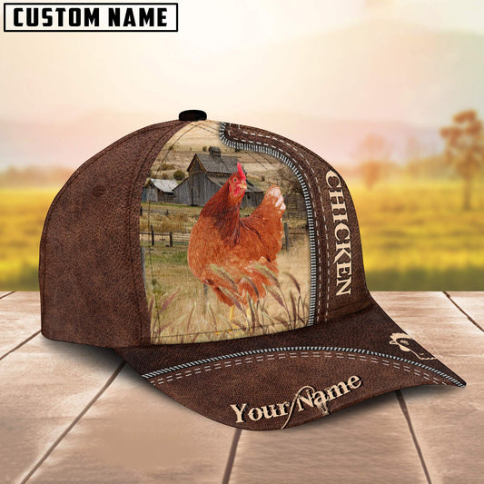 Uni Chicken Customized Name Leather Pattern Cap