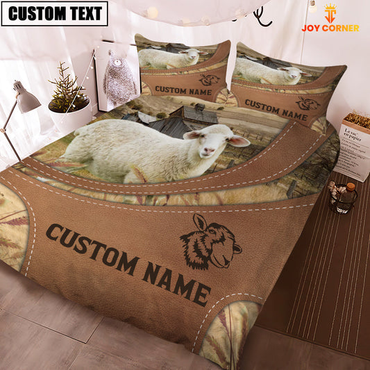 Uni Custom Name Sheep On Farm Bedding Set