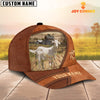 Uni Goat Customized Name Brown Leather Pattern Cap