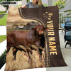 Uni Personalized Name Beefmaster Leather Pattern Blanket