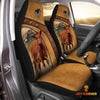 Uni Red Angus Pattern Customized Name 3D Car Seat Cover Set (2PCS)