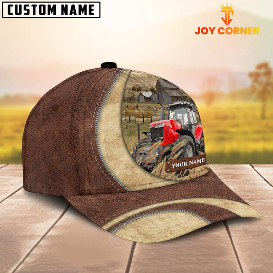 Uni Red Tractor Customized Name Farm Barn Cap