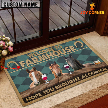 Uni Horse Hope You Bought Alcohol Custom Name Doormat