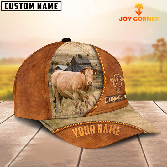 Uni Custom Name Limousin Leather Pattern Cap