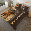 Uni Horse Custom Text Leather Pattern Bedding Set