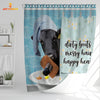 Uni Dexter Dirty Boots, Messy Hair, Happy Heart  3D Shower Curtain