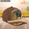 Uni Black angus Cattle Customized Name Brown Farm Cap